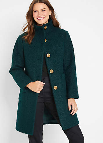 Button Through Boucle Coat By Bonprix Look Again