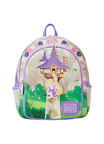 Disney Tangled Rapunzel Swinging From Tower Mini Backpack By Loungefly