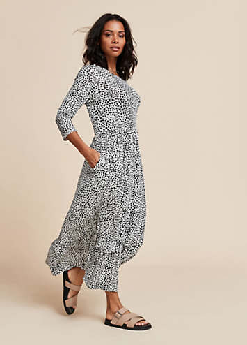 Mono Spot Print Tiered Jersey Maxi Dress By Freemans Look Again