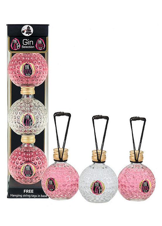 Pink Royal And Pink 47 Gin Tasting Baubles Giftpack 3 X 5cl By Diamond