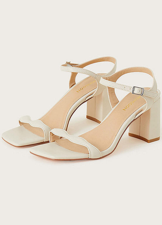 Scallop Nude Block Heel Sandals By Monsoon Look Again