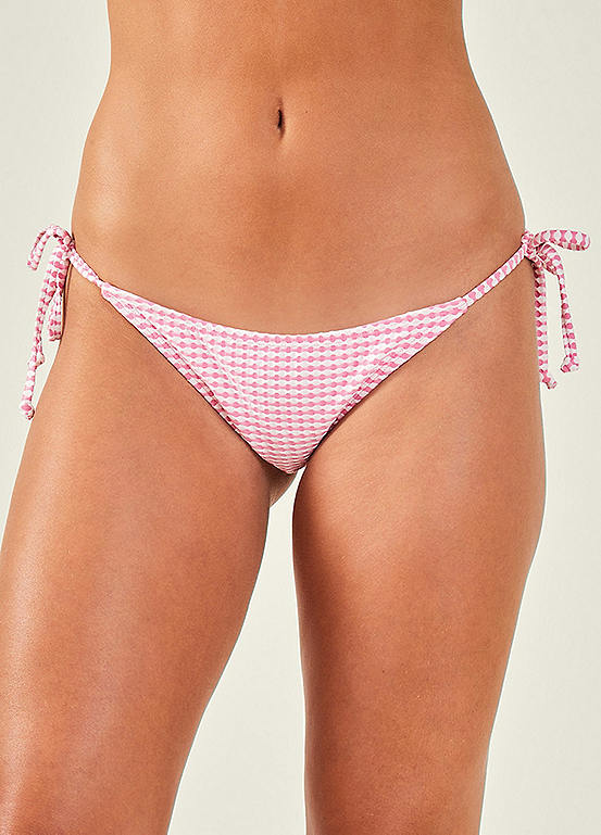 Seersucker Side Tie Bikini Bottoms By Accessorize Look Again