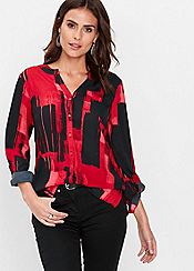 Black Ditsy Floral Print Longline Tunic Blouse by Stacey Solomon