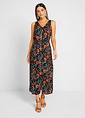 Chiffon Sleeve Printed Maxi Dress by bonprix