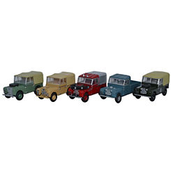 1/76 Scale Land Rover 5 Piece Set by Oxford Diecast