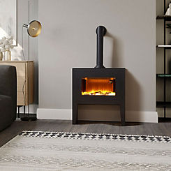 1.8KW Log Effect Fireplace with Chimney by Black & Decker