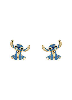 100 Stitch 18ct Yellow Gold Plated Stud Earrings by Disney