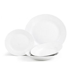 12 Piece Day to Day White Porcelain Dinner Set by Sabichi