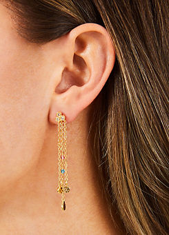 14ct Gold-Plated Beaded Long Drop Earrings by Accessorize