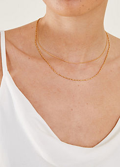 14ct Gold-Plated Sparkle Chain Layered Necklace by Accessorize
