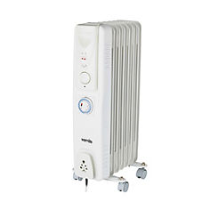 1500W Oil Filled Radiator with Timer - White by Warmlite