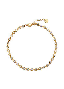 18Ct Gold Plated Cubic Zirconia Anklet by For You Collection