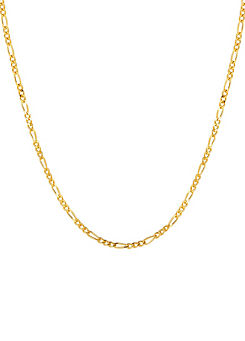 18ct Gold Plated Sterling Silver Adjustable Dainty Figaro Necklace Chain by For You Collection