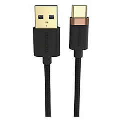 1M USB-A-USB-C 3.2 Gen1 Braided by Duracell