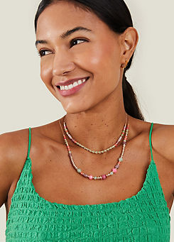 2 Pack Facet Bead Necklaces by Accessorize