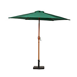 2.5m Wood look Aluminium Crank & Tilt parasol Green by Royalcraft