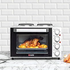 25L Table Top Mini Oven with Two Hot Plates by Haden