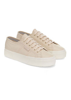 2740 Platform Tumbled Leather Trainers by Superga