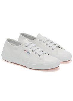 2750 EFGLU White Leather Lace Up Trainers by Superga