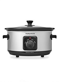 3.5L Brushed Slow Cooker - 460017 by Morphy Richards
