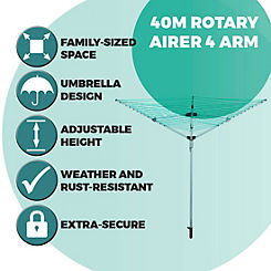 4 Arm Rotary Airer 40M by Our House