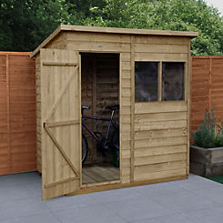 4LIFE Pent Shed 6x4 - Single Door - 1 Window (Home Delivery) by Forest Garden
