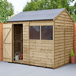 4LIFE Reverse Apex Shed 8x6 - Single Door - 2 Windows (Home Delivery) by Forest Garden