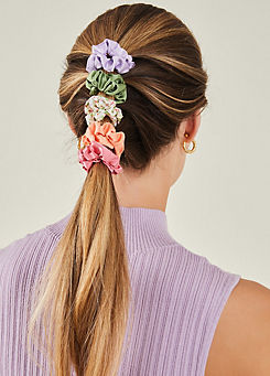 5 Pack Printed Scrunchies by Accessorize
