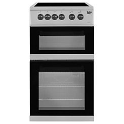50CM Electric Cooker with Ceramic Hob KDC5422AS - Silver by Beko