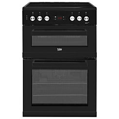 60CM Double Oven Electric Cooker KDC653K - Black by Beko