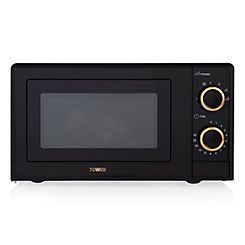 700W 17 Litre Manual Microwave T24029RG by Tower - Black/Rose Gold