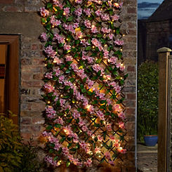 75 LED Solar In-Lit Pink Blossom Expanding Trellis 180 x 90 cm by Smart Garden