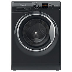 8KG 1600 Spin Washing Machine NSWM863CBSUKN - Black by Hotpoint