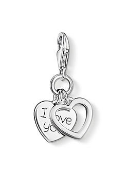 925 Sterling Silver Charm Club Charm Pendant ’I Love You’ Hearts by THOMAS SABO