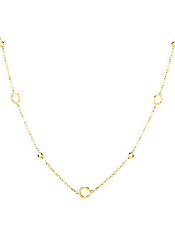 9CT Yellow Gold Circle & Bead Necklace by Tuscany Gold