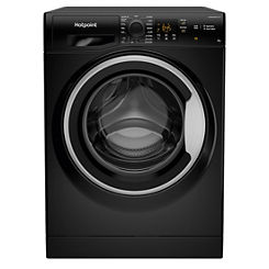 9KG 1600 Spin Washing Machine NSWM963CBSUKN - Black by Hotpoint