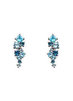 9ct Gold Earrings with Blue Topaz by Elements Gold