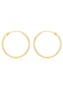 9ct Gold Sleeper Hoop Earrings by Tuscany Gold