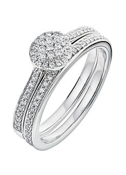 9ct White Gold 0.29ct Diamond Ring Bridal Set by Natural Diamonds