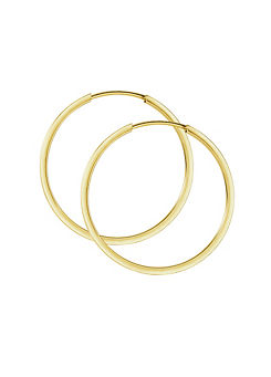 9ct Yellow Gold 20mm Square Sleeper Hoop Earrings by Gorgeous Gold