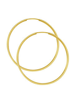 9ct Yellow Gold 30mm Square Sleeper Hoop Earrings by Gorgeous Gold