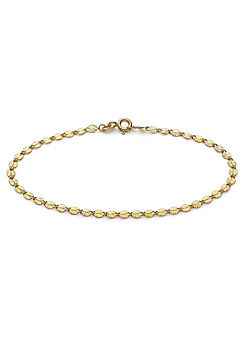 9ct Yellow Gold Diamond Cut Forzatina Chain Bracelet by Tuscany Gold