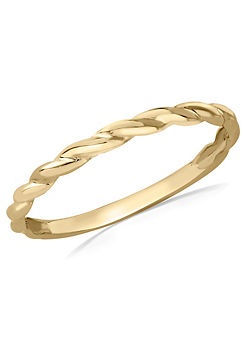 9ct Yellow Gold Twist Band Stack Ring by Tuscany Gold