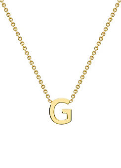 9ct Yellow Gold ’G’ Initial Adjustable Necklace by Tuscany Gold