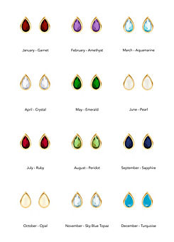 9ct gold birthstone stud earrings by For You Collection