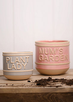 A Set of 2 Mum’s Garden & Plant Lady Ceramic Planters by Country Living