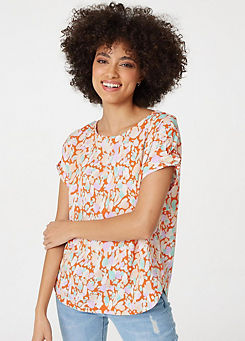 Abstract Print Relaxed Shell Top by Izabel London