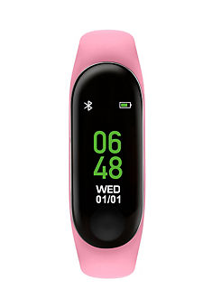 Activity Tracker Pink Silicone Strap Smart Watch by Tikkers