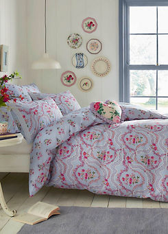 Affinity Floral 100% Cotton Percale 180 Thread Count Duvet Cover Set by Cath Kidston
