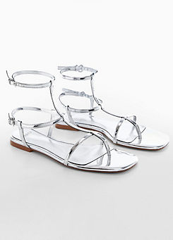 Agnes Silver Buckle Strap Sandals by Mango